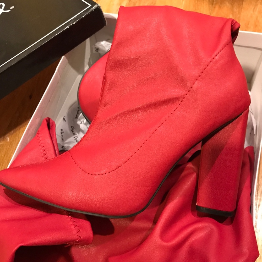 RED OVER THE KNEE BOOTS *WORN ONCE*